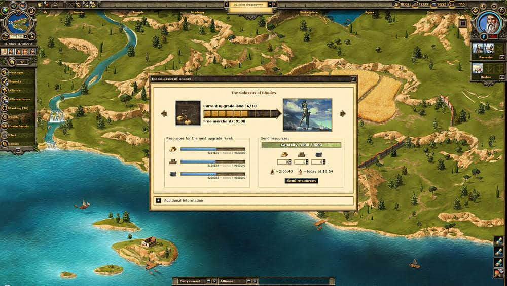 Screenshot of Grepolis game