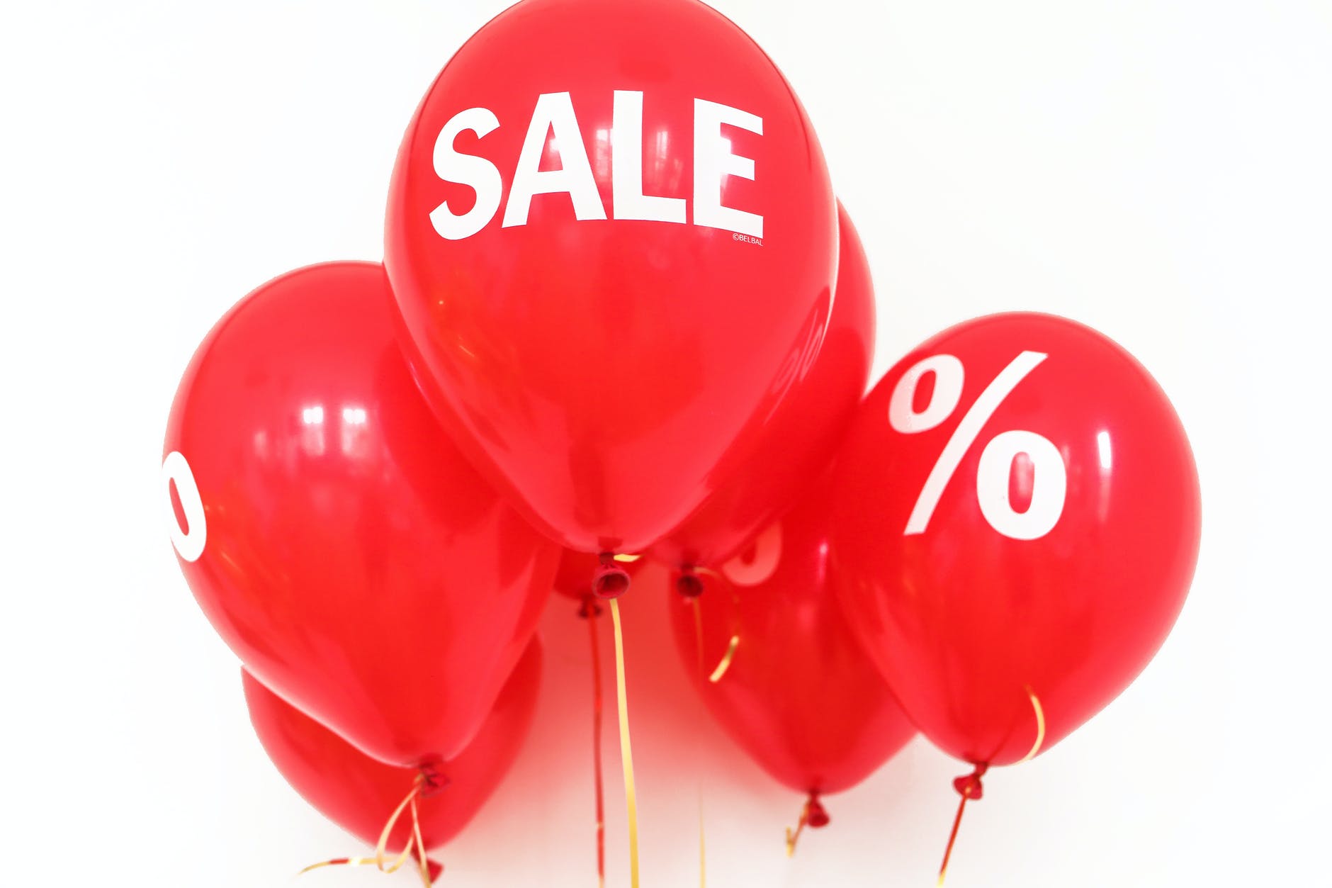 Balloons indicating a sale